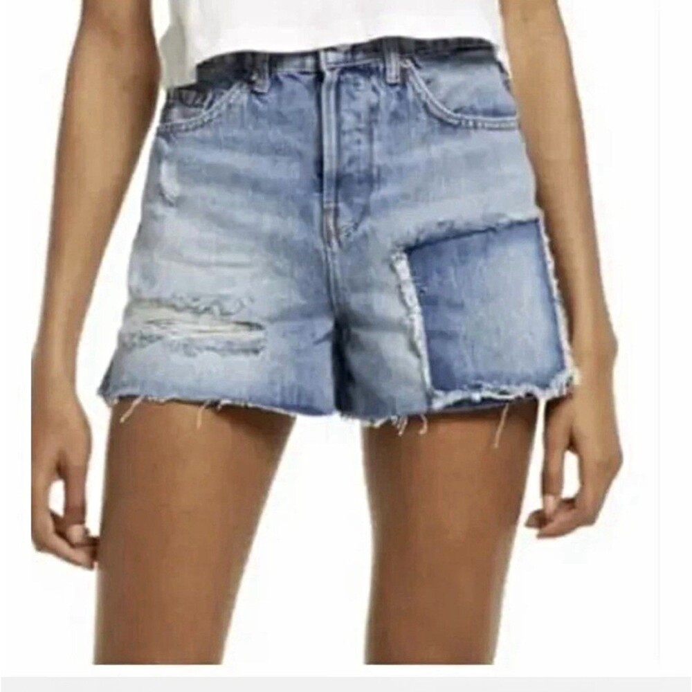 BDG PAX Women’s High Rise Cut Off Denim Shorts Blue Medium Wash W25 3in